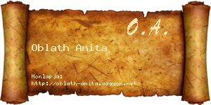 Oblath Anita névjegykártya