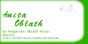 anita oblath business card